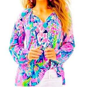 Lilly Pulitzer Willa Blouse Gumbo Limbo